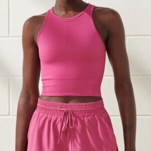 Abercrombie YPB Racerback Ribbed Pink Tank